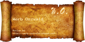 Werb Oszvald névjegykártya